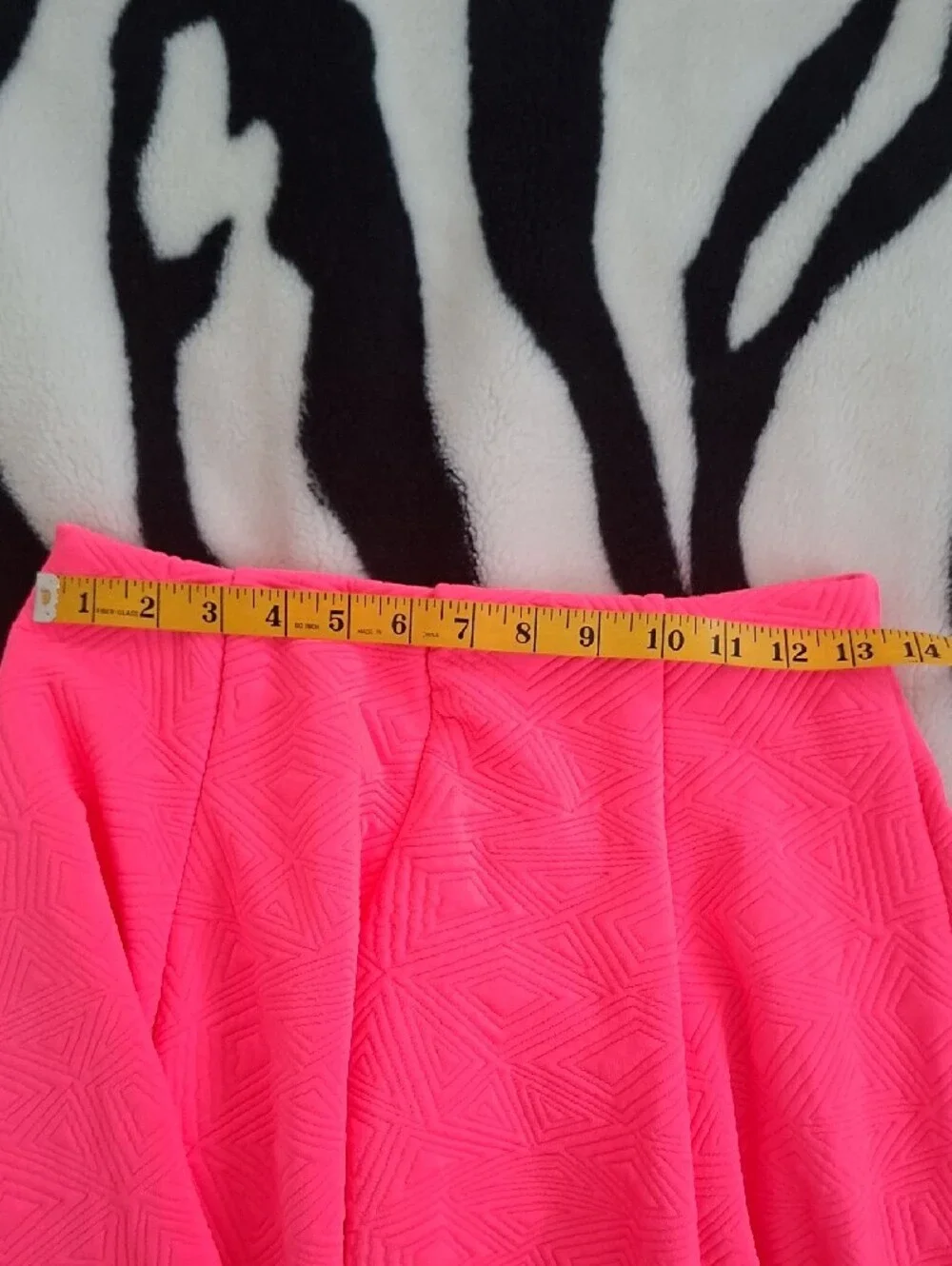 Black Bead Neon Coral Pink Skater Skirt - Picture 6 of 7